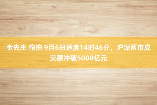 金先生 偷拍 9月6日适度14时46分，沪深两市成交额冲破5000亿元