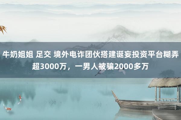 牛奶姐姐 足交 境外电诈团伙搭建诞妄投资平台糊弄超3000万，一男人被骗2000多万