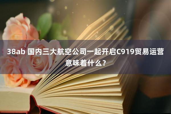 38ab 国内三大航空公司一起开启C919贸易运营意味着什么？