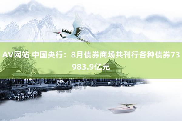 AV网站 中国央行：8月债券商场共刊行各种债券73983.9亿元