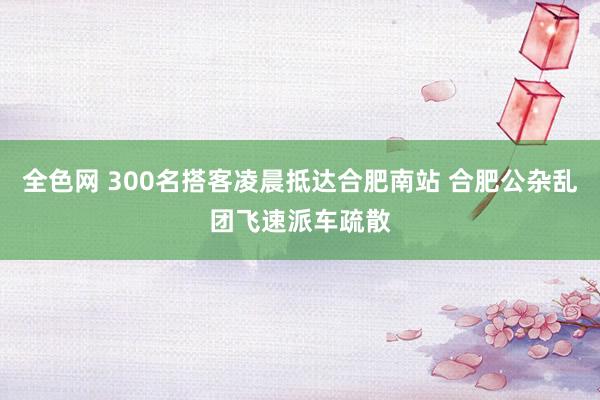 全色网 300名搭客凌晨抵达合肥南站 合肥公杂乱团飞速派车疏散