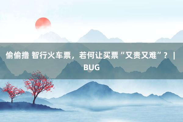 偷偷撸 智行火车票，若何让买票“又贵又难”？ | BUG