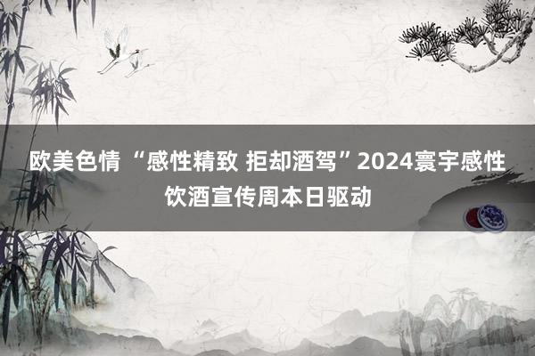 欧美色情 “感性精致 拒却酒驾”2024寰宇感性饮酒宣传周本日驱动