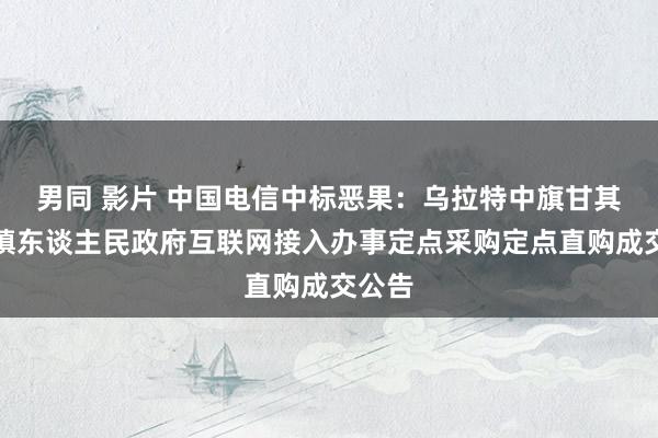 男同 影片 中国电信中标恶果：乌拉特中旗甘其毛齐镇东谈主民政府互联网接入办事定点采购定点直购成交公告