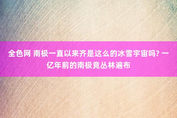 全色网 南极一直以来齐是这么的冰雪宇宙吗? 一亿年前的南极竟丛林遍布