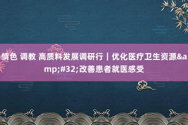 情色 调教 高质料发展调研行｜优化医疗卫生资源&#32;改善患者就医感受