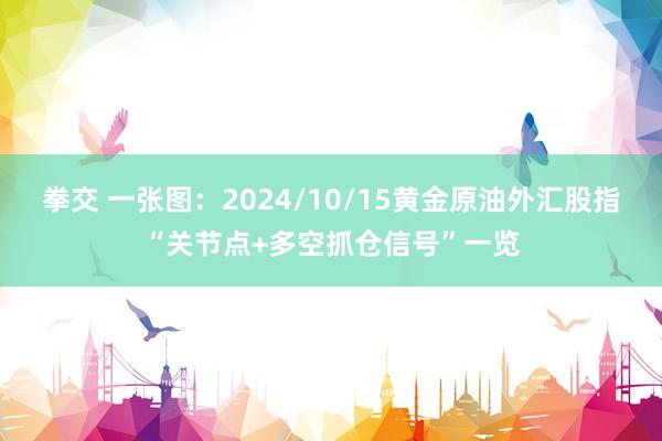 拳交 一张图：2024/10/15黄金原油外汇股指“关节点+多空抓仓信号”一览