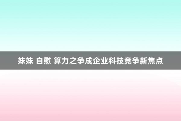 妹妹 自慰 算力之争成企业科技竞争新焦点