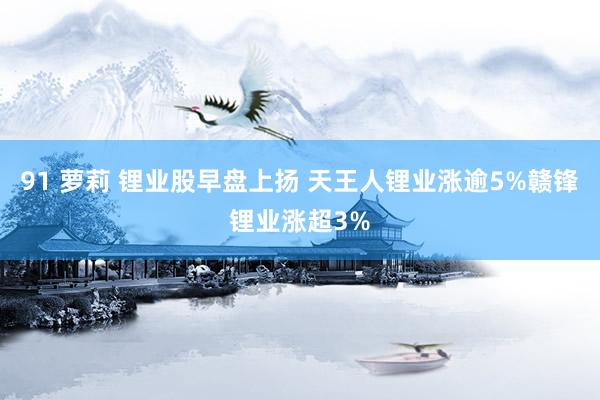 91 萝莉 锂业股早盘上扬 天王人锂业涨逾5%赣锋锂业涨超3%