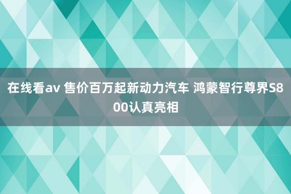 在线看av 售价百万起新动力汽车 鸿蒙智行尊界S800认真亮相