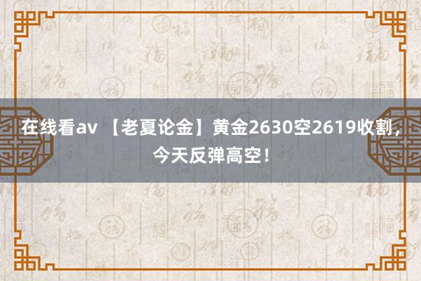 在线看av 【老夏论金】黄金2630空2619收割，今天反弹高空！