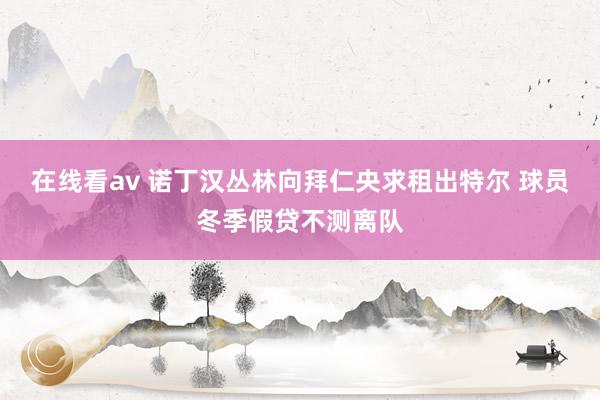 在线看av 诺丁汉丛林向拜仁央求租出特尔 球员冬季假贷不测离队