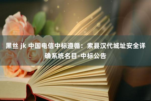 黑丝 jk 中国电信中标遵循：索县汉代城址安全详确系统名目-中标公告