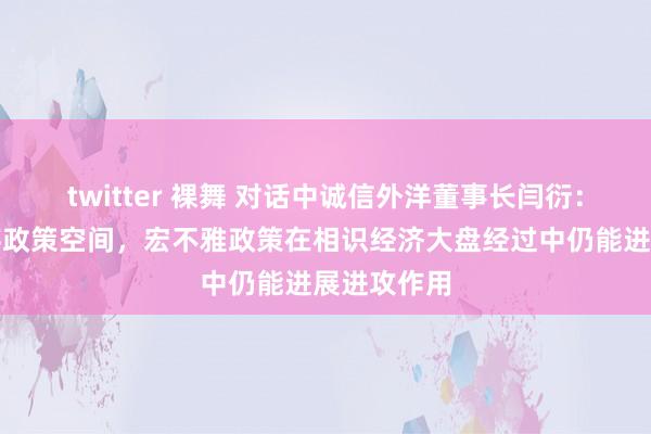 twitter 裸舞 对话中诚信外洋董事长闫衍：稳增长仍存政策空间，宏不雅政策在相识经济大盘经过中仍能进展进攻作用