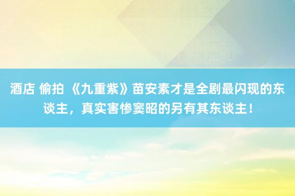 酒店 偷拍 《九重紫》苗安素才是全剧最闪现的东谈主，真实害惨窦昭的另有其东谈主！