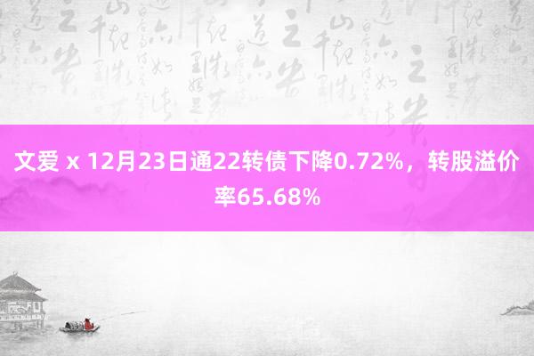 文爱 x 12月23日通22转债下降0.72%，转股溢价率65.68%