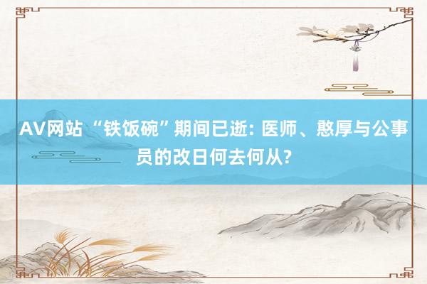 AV网站 “铁饭碗”期间已逝: 医师、憨厚与公事员的改日何去何从?