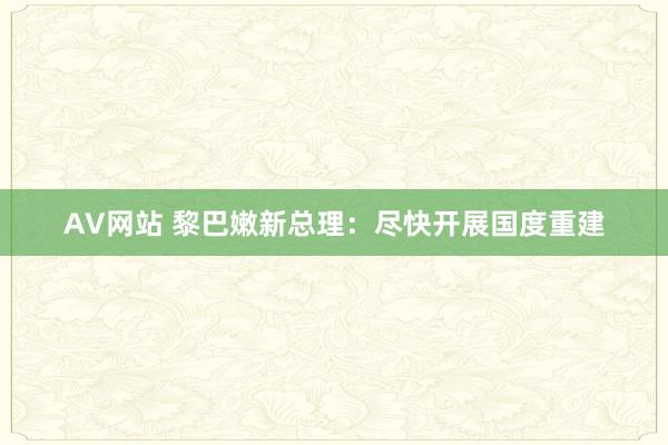 AV网站 黎巴嫩新总理：尽快开展国度重建