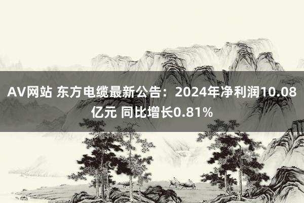 AV网站 东方电缆最新公告：2024年净利润10.08亿元 同比增长0.81%